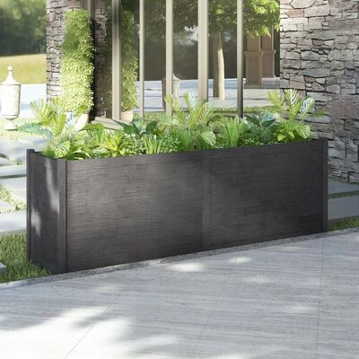 VidaXL Jardinière d'extérieur Gris 200x50x70 cm Bois de pin massif 2 VidaXL Jardinière d'extérieur Gris 200x50x70 cm Bois de pin massif – Image 2
