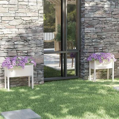 VidaXL Jardinières 2 pcs Blanc 70x31x70 cm Bois de pin massif 2 VidaXL Jardinières 2 pcs Blanc 70x31x70 cm Bois de pin massif – Image 2