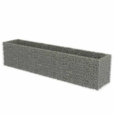 VidaXL Lit surélevé à gabion Acier galvanisé 450x90x100 cm 1 VidaXL Lit surélevé à gabion Acier galvanisé 450x90x100 cm