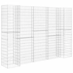 VidaXL Jardinière à gabion en H Fil d'acier 260x40x180 cm
