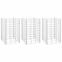 VidaXL Lits surélevés en gabion 3 pcs 30x30x50 cm Fer