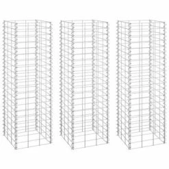 VidaXL Lits surélevés en gabion 3 pcs 30x30x100 cm Fer