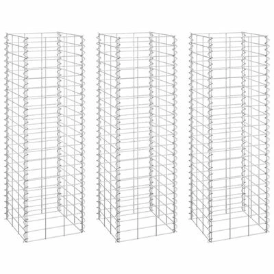 VidaXL Lits surélevés en gabion 3 pcs 30x30x100 cm Fer 1 VidaXL Lits surélevés en gabion 3 pcs 30x30x100 cm Fer