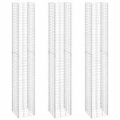 VidaXL Lits surélevés en gabion 3 pcs 30x30x200 cm Fer