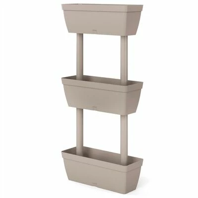 VidaXL Jardinières 3 pcs 100 cm Taupe 1 VidaXL Jardinières 3 pcs 100 cm Taupe