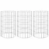 VidaXL Lit surélevé à gabion circulaire 3 pcs Acier galvanisé Ø30x50cm