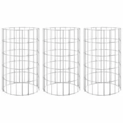 VidaXL Lit surélevé à gabion circulaire 3 pcs Acier galvanisé Ø30x50cm