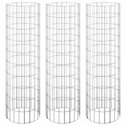 VidaXL Lit surélevé à gabion circulaire 3pcs Acier galvanisé Ø30x100cm