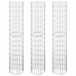 VidaXL Lit surélevé à gabion circulaire 3pcs Acier galvanisé Ø30x150cm