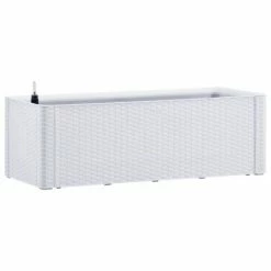 VidaXL Lit surélevé de jardin et système d'arrosage Blanc 100x43x33 cm