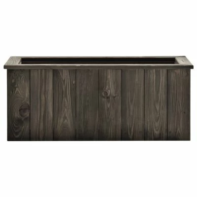 VidaXL Lit surélevé Gris foncé 74x32x30 cm Bois de pin massif 2 VidaXL Lit surélevé Gris foncé 74x32x30 cm Bois de pin massif – Image 2