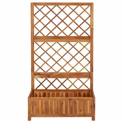 VidaXL Lit surélevé avec treillis 85x38x150 cm Bois massif d'acacia 2 VidaXL Lit surélevé avec treillis 85x38x150 cm Bois massif d'acacia – Image 2