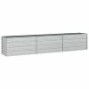 VidaXL Lit surélevé de jardin 240x40x45 cm Acier galvanisé Argenté