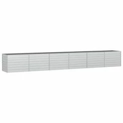 VidaXL Lit surélevé de jardin 600x80x77 cm Acier galvanisé Argenté