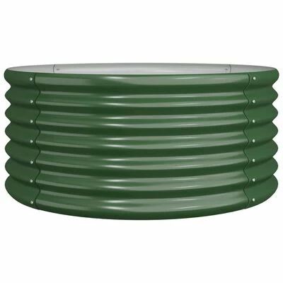 VidaXL Jardinière de jardin Acier enduit de poudre 80x80x36 cm Vert 1 VidaXL Jardinière de jardin Acier enduit de poudre 80x80x36 cm Vert