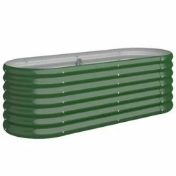 VidaXL Jardinière de jardin Acier enduit de poudre 114x40x36 cm Vert