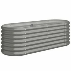VidaXL Jardinière de jardin Acier enduit de poudre 114x40x36 cm Gris