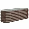 VidaXL Jardinière de jardin Acier enduit de poudre 114x40x36 cm Marron