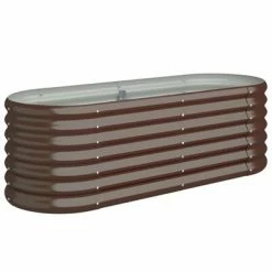 VidaXL Jardinière de jardin Acier enduit de poudre 114x40x36 cm Marron