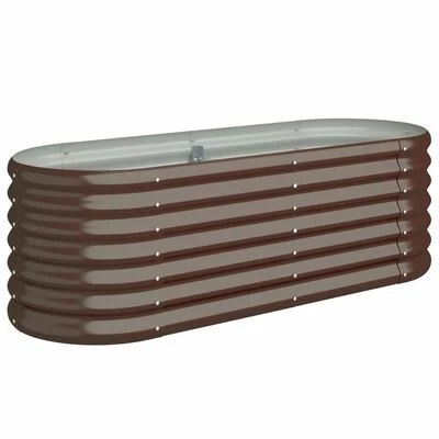 VidaXL Jardinière de jardin Acier enduit de poudre 114x40x36 cm Marron 1 VidaXL Jardinière de jardin Acier enduit de poudre 114x40x36 cm Marron