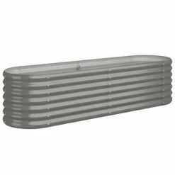 VidaXL Jardinière de jardin Acier enduit de poudre 152x40x36 cm Gris