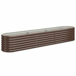 VidaXL Jardinière de jardin Acier enduit de poudre 224x40x36 cm Marron