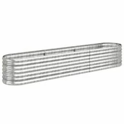 VidaXL Jardinière Acier enduit de poudre 224x40x36 cm Argenté