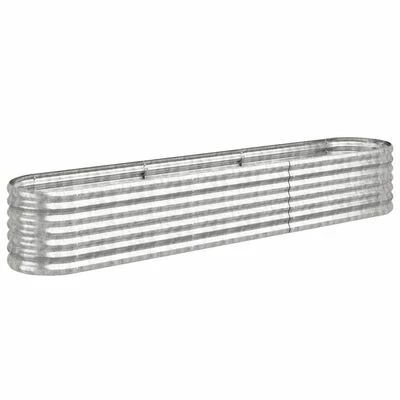 VidaXL Jardinière Acier enduit de poudre 224x40x36 cm Argenté 1 VidaXL Jardinière Acier enduit de poudre 224x40x36 cm Argenté