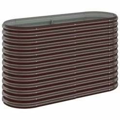 VidaXL Jardinière de jardin Acier enduit de poudre 114x40x68 cm Marron