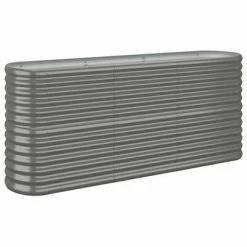 VidaXL Jardinière de jardin Acier enduit de poudre 152x40x68 cm Gris