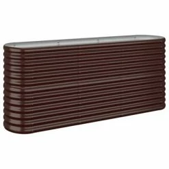 VidaXL Jardinière de jardin Acier enduit de poudre 152x40x68 cm Marron