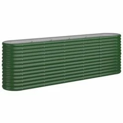 VidaXL Jardinière de jardin Acier enduit de poudre 224x40x68 cm Vert
