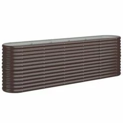 VidaXL Jardinière de jardin Acier enduit de poudre 224x40x68 cm Marron