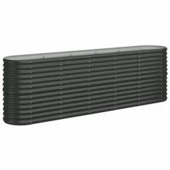 VidaXL Jardinière de jardin Acier enduit poudre 224x40x68cm Anthracite