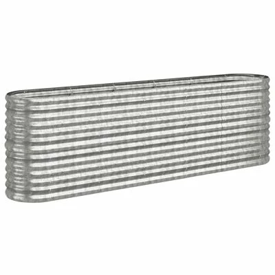 VidaXL Jardinière de jardin Acier enduit de poudre 224x40x68cm Argenté 1 VidaXL Jardinière de jardin Acier enduit de poudre 224x40x68cm Argenté