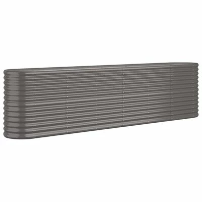 VidaXL Jardinière de jardin Acier enduit de poudre 260x40x68 cm Gris 1 VidaXL Jardinière de jardin Acier enduit de poudre 260x40x68 cm Gris
