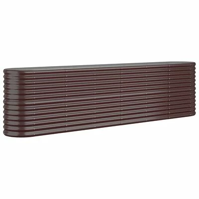 VidaXL Jardinière de jardin Acier enduit de poudre 260x40x68 cm Marron 1 VidaXL Jardinière de jardin Acier enduit de poudre 260x40x68 cm Marron
