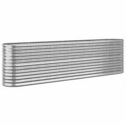 VidaXL Jardinière Acier enduit de poudre 260x40x68 cm Argenté