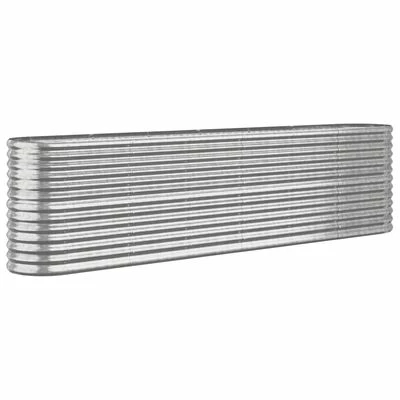 VidaXL Jardinière Acier enduit de poudre 260x40x68 cm Argenté 1 VidaXL Jardinière Acier enduit de poudre 260x40x68 cm Argenté