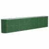 VidaXL Jardinière de jardin Acier enduit de poudre 332x40x68 cm Vert