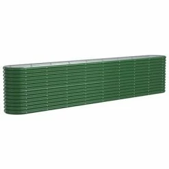 VidaXL Jardinière de jardin Acier enduit de poudre 332x40x68 cm Vert