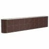 VidaXL Jardinière de jardin Acier enduit de poudre 332x40x68 cm Marron