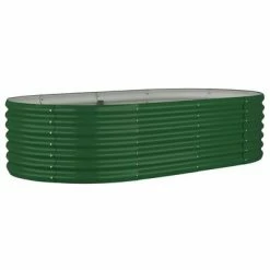 VidaXL Jardinière de jardin Acier enduit de poudre 152x80x36 cm Vert