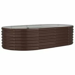 VidaXL Jardinière de jardin Acier enduit de poudre 152x80x36 cm Marron