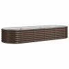 VidaXL Jardinière de jardin Acier enduit de poudre 224x80x36 cm Marron