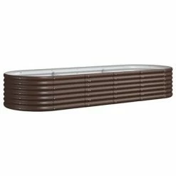 VidaXL Jardinière de jardin Acier enduit de poudre 224x80x36 cm Marron