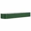 VidaXL Jardinière de jardin Acier enduit de poudre 296x80x36 cm Vert