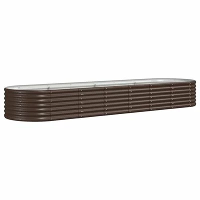 VidaXL Jardinière de jardin Acier enduit de poudre 296x80x36 cm Marron 1 VidaXL Jardinière de jardin Acier enduit de poudre 296x80x36 cm Marron