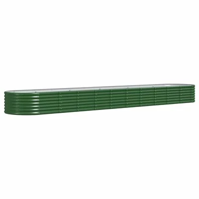VidaXL Jardinière de jardin Acier enduit de poudre 440x80x36 cm Vert 1 VidaXL Jardinière de jardin Acier enduit de poudre 440x80x36 cm Vert