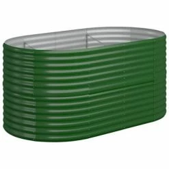 VidaXL Jardinière de jardin Acier enduit de poudre 152x80x68 cm Vert